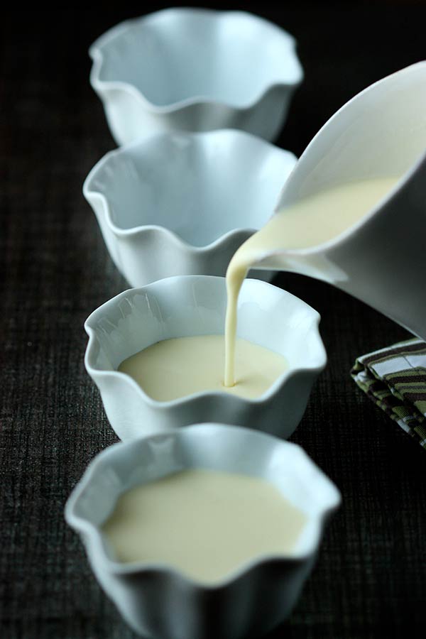 Panna Cotta being poured