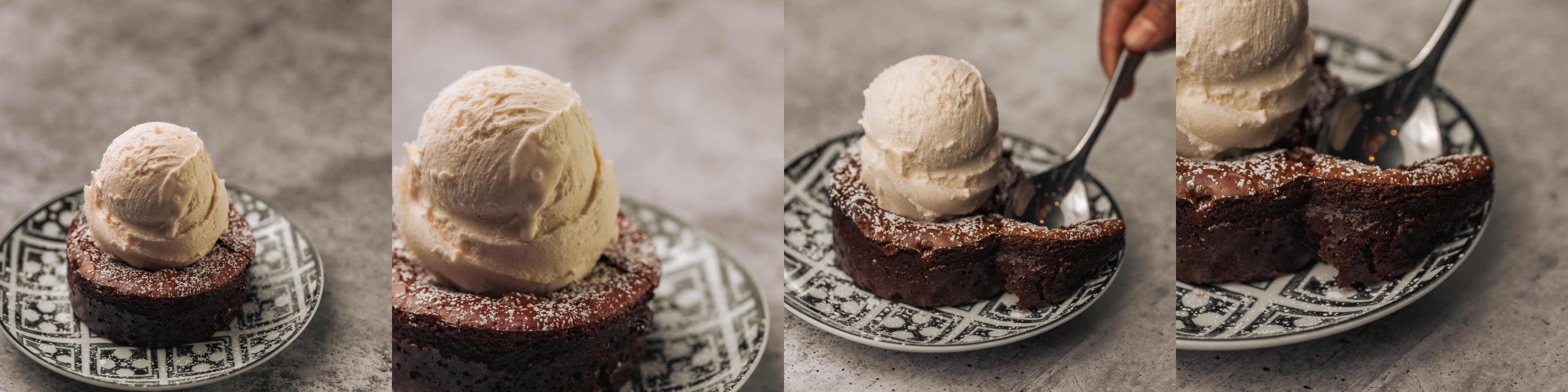 A Botolino brownie Sundae topped with our classic Gelato