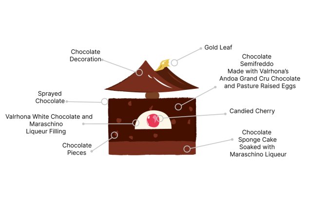 Anatomy and layers of the Botolino Dark Chocolate Mini Cake