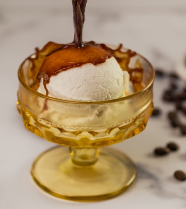 Gelato is floating in a coffee at Botolino Dallas